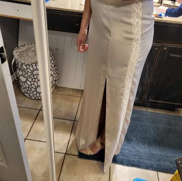 Asos Rose Dust Drape Front Strap Back Maxi Dress - Picture 6 of 9